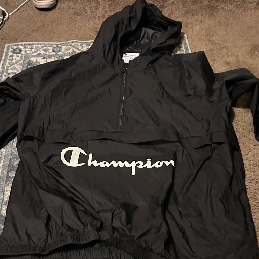Champion Black Hooded Pullover